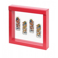 Cadre Nimbus 150 design croco rouge pour objets de collections.