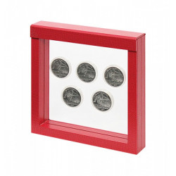 Cadre Nimbus 150 design croco rouge pour objets de collections.