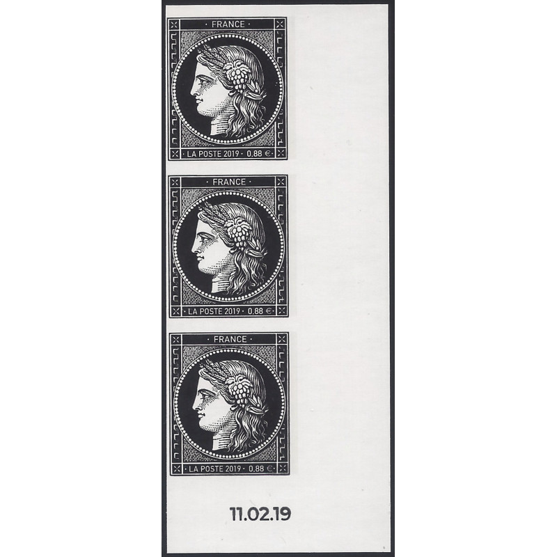 Cérès timbre de France N°5305 bande verticale de 3ex neuf**.