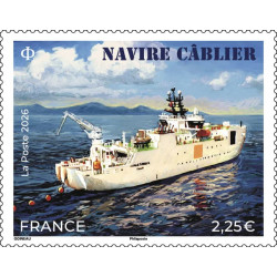 Timbre Navire câblier en feuillet de France N°F215 neuf**.