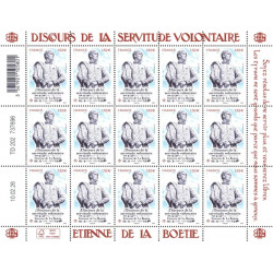 Timbre Discours de la servitude volontaire en feuillet de France N°F221 neuf**.