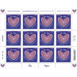 Timbre Cœur Ron Agam en feuillet de France N°F229 neuf**.