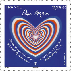 Timbre Cœur Ron Agam en feuillet de France N°F229 neuf**.