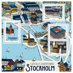 Feuillet de 4 timbres Capitales Européennes Stockholm N°F5477 neuf**.