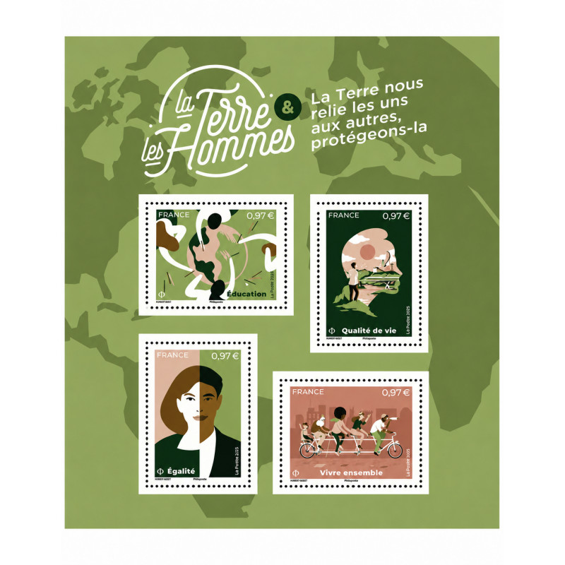 Feuillet de 4 timbres La Terre et les Hommes N°F5424 neuf**.