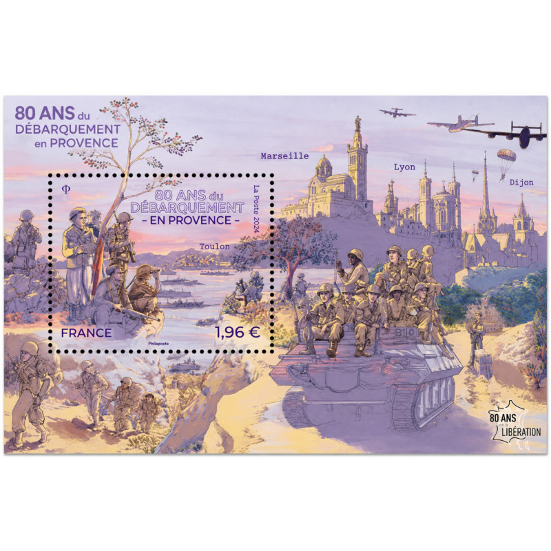 Feuillet de timbre Débarquement en Provence N°F5803 neuf**.