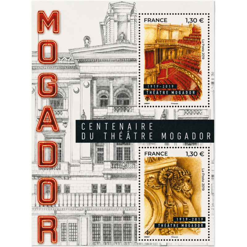 Feuillet de 2 timbres Théâtre Mogador N°F5313 neuf**.