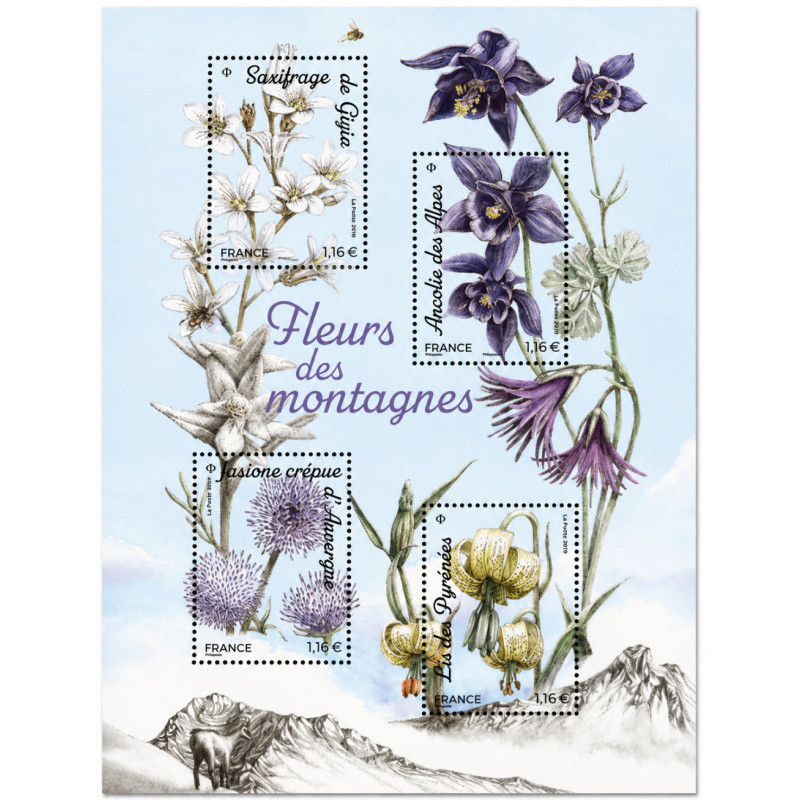Feuillet de 4 timbres Fleurs des montagnes N°F5652 neuf**.