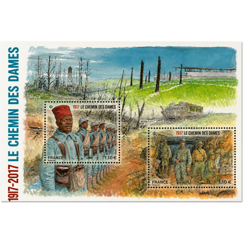 Feuillet de 2 timbres Chemin des Dames N°F5138 neuf**.