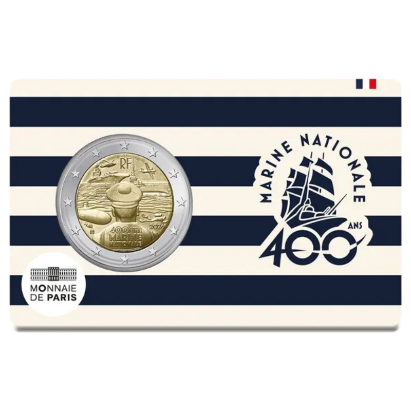 2 euros commémorative coincard BU France 2026 - Marine Nationale.