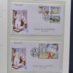 Collection enveloppes premier jour (FDC) d'Albanie 1986-1999 en 3 albums.