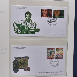 Collection enveloppes premier jour (FDC) d'Albanie 1986-1999 en 3 albums.