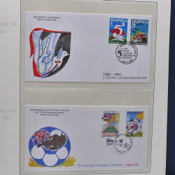 Collection enveloppes premier jour (FDC) d'Albanie 1986-1999 en 3 albums.