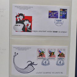 Collection enveloppes premier jour (FDC) d'Albanie 1986-1999 en 3 albums.