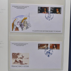Collection enveloppes premier jour (FDC) d'Albanie 1986-1999 en 3 albums.