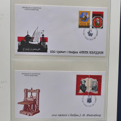 Collection enveloppes premier jour (FDC) d'Albanie 1986-1999 en 3 albums.