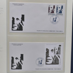 Collection enveloppes premier jour (FDC) d'Albanie 1986-1999 en 3 albums.