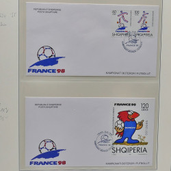 Collection enveloppes premier jour (FDC) d'Albanie 1986-1999 en 3 albums.