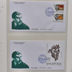 Collection enveloppes premier jour (FDC) d'Albanie 1986-1999 en 3 albums.