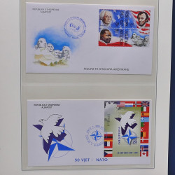 Collection enveloppes premier jour (FDC) d'Albanie 1986-1999 en 3 albums.