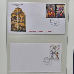 Collection enveloppes premier jour (FDC) d'Albanie 1986-1999 en 3 albums.
