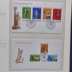 Collection enveloppes premier jour (FDC) d'Albanie 1986-1999 en 3 albums.
