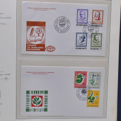 Collection enveloppes premier jour (FDC) d'Albanie 1986-1999 en 3 albums.