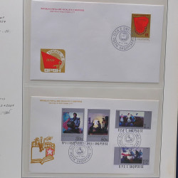 Collection enveloppes premier jour (FDC) d'Albanie 1986-1999 en 3 albums.