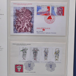 Collection enveloppes premier jour (FDC) d'Albanie 1986-1999 en 3 albums.