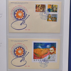 Collection enveloppes premier jour (FDC) d'Albanie 1986-1999 en 3 albums.