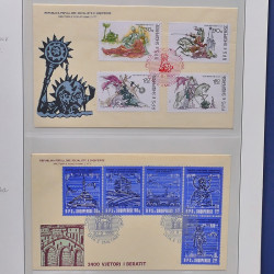Collection enveloppes premier jour (FDC) d'Albanie 1986-1999 en 3 albums.