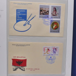 Collection enveloppes premier jour (FDC) d'Albanie 1986-1999 en 3 albums.