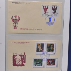Collection enveloppes premier jour (FDC) d'Albanie 1986-1999 en 3 albums.
