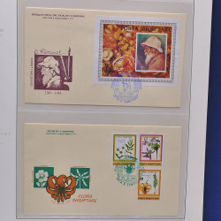 Collection enveloppes premier jour (FDC) d'Albanie 1986-1999 en 3 albums.