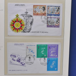 Collection enveloppes premier jour (FDC) d'Albanie 1986-1999 en 3 albums.