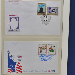 Collection enveloppes premier jour (FDC) d'Albanie 1986-1999 en 3 albums.