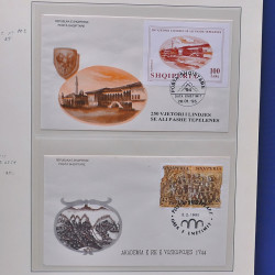 Collection enveloppes premier jour (FDC) d'Albanie 1986-1999 en 3 albums.