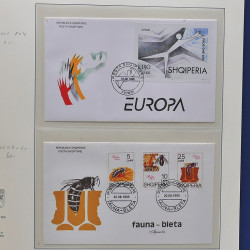 Collection enveloppes premier jour (FDC) d'Albanie 1986-1999 en 3 albums.