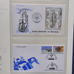 Collection enveloppes premier jour (FDC) d'Albanie 1986-1999 en 3 albums.