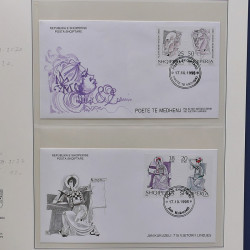 Collection enveloppes premier jour (FDC) d'Albanie 1986-1999 en 3 albums.