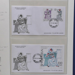 Collection enveloppes premier jour (FDC) d'Albanie 1986-1999 en 3 albums.