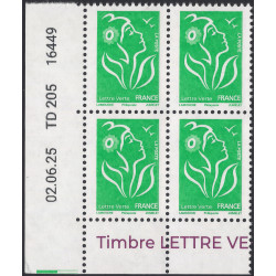 Marianne de Lamouche timbre N°3733B bloc de 4 coin daté neuf**.