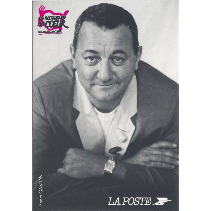 Coluche - Restos du cœur entier postal N°2902-CP1 neuf.