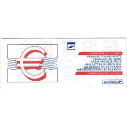 Carnet de 10 timbres autoadhésifs - Euro N°3215-C1a carré noir.