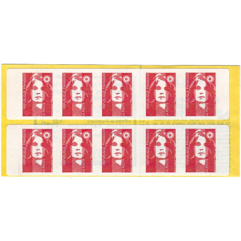 Carnet de 10 timbres Marianne de Briat N°2874-C7.