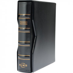 Album Numis Leuchtturm pour Pressed Pennies avec 5 pochettes et étui de protection.