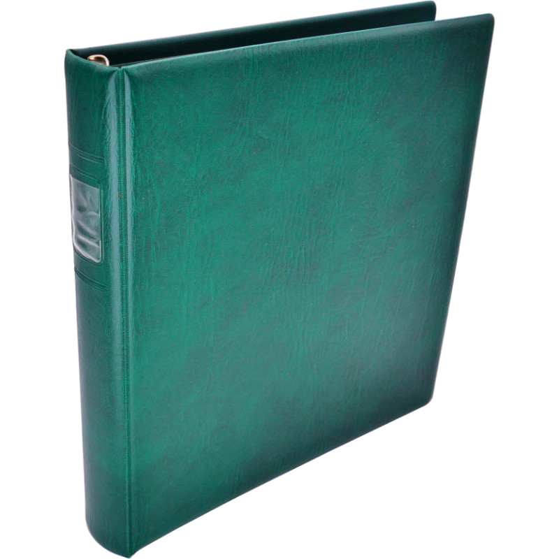 Reliure Lindner garni de 16 feuilles à 3 bandes pour carnets de timbres.