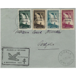 Cameroun série Spitfire oblitérés sur enveloppe avec flamme 8-12-1940.