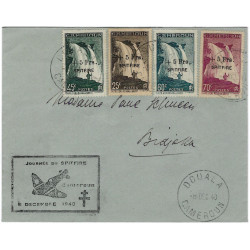 Cameroun série Spitfire oblitérés sur enveloppe avec flamme 8-12-1940.