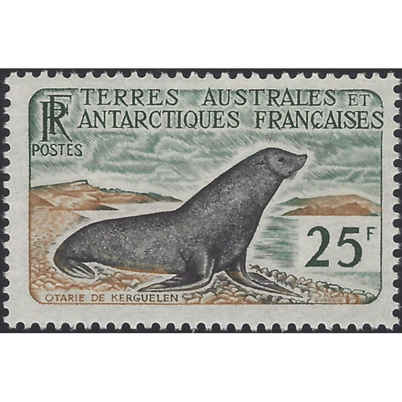 Otarie de Kerguelen timbre T.A.A.F. N°16 neuf**.